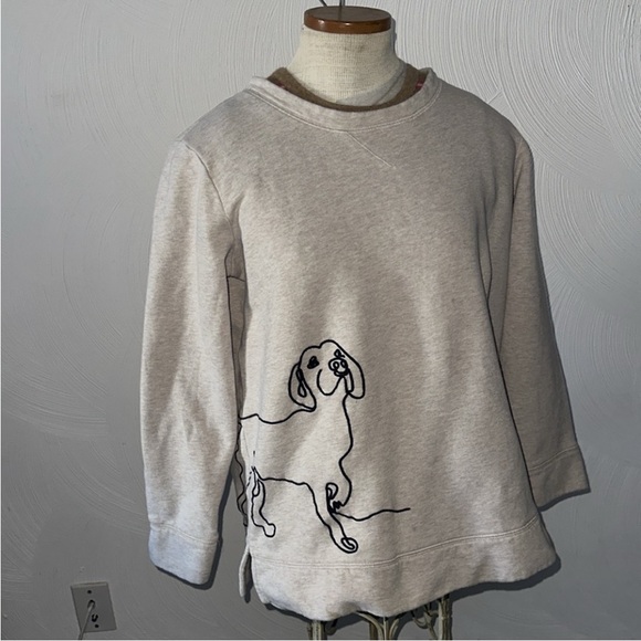 TALBOTS cotton crew neck sweatshirt DOGGIE/ DOG Sweatshirt Sz X Plus - Picture 8 of 9